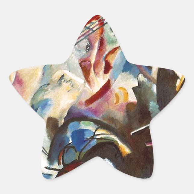 Pegatina En Forma De Estrella Kandinsky Composición VI Pintura abstracta (Anverso)