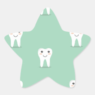 Pegatina En Forma De Estrella Kawaii feliz diente