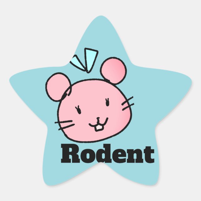 Pegatina En Forma De Estrella ☆ kawaii　Rodent☆ small animal☆ (Anverso)