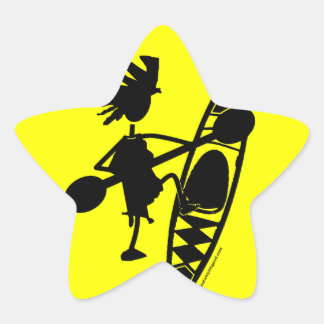 Pegatina En Forma De Estrella Kayak Canoe Joyful Silhouette