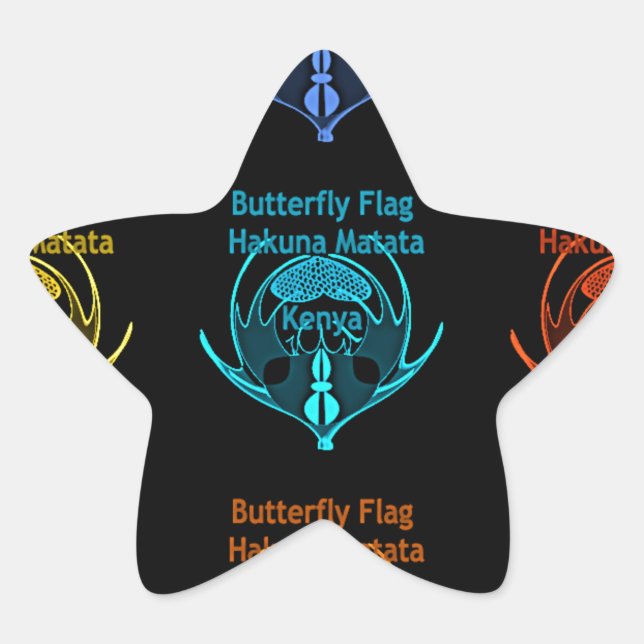 Pegatina En Forma De Estrella Kenia Hakuna Matata (Anverso)