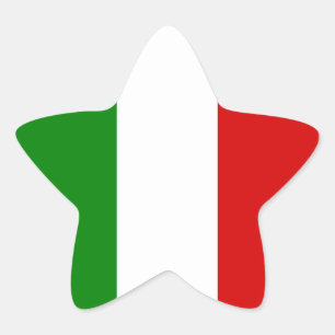 Pegatina En Forma De Estrella La bandera de Italia