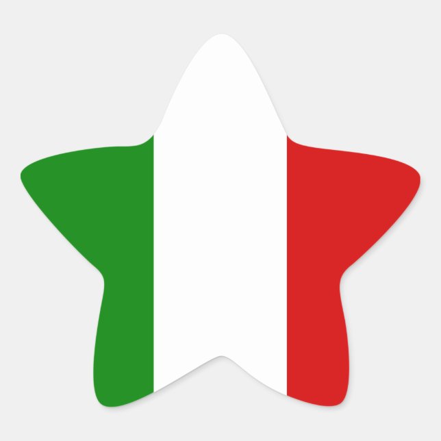 Pegatina En Forma De Estrella La bandera de Italia (Anverso)