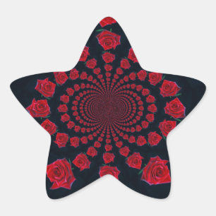 Pegatina En Forma De Estrella La Belleza de las Rosas: Fantasía Floral 