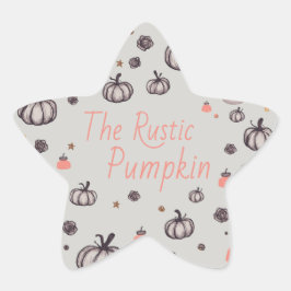 Pegatina En Forma De Estrella La Calabaza Rústica