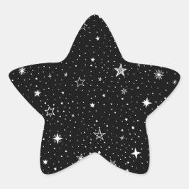 Pegatina En Forma De Estrella La Mano Blanca Dibujó Estrellas En Negro