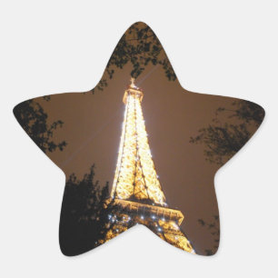 Pegatina En Forma De Estrella La Torre Eiffel de noche