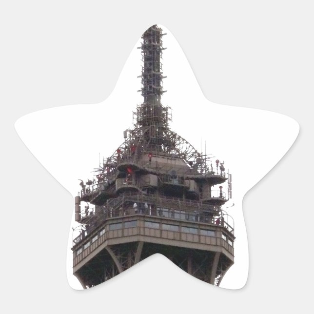 Pegatina En Forma De Estrella La Torre Eiffel de París Francia (Anverso)