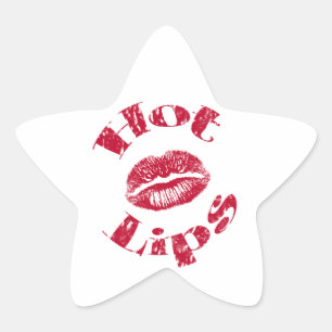 Pegatina En Forma De Estrella Labios calientes, labios rojos