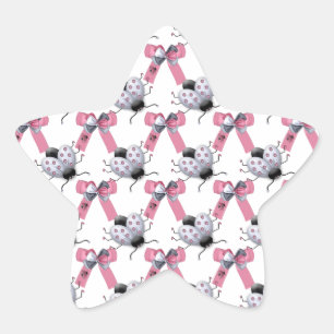 Pegatina En Forma De Estrella Lady Bugs y Bows