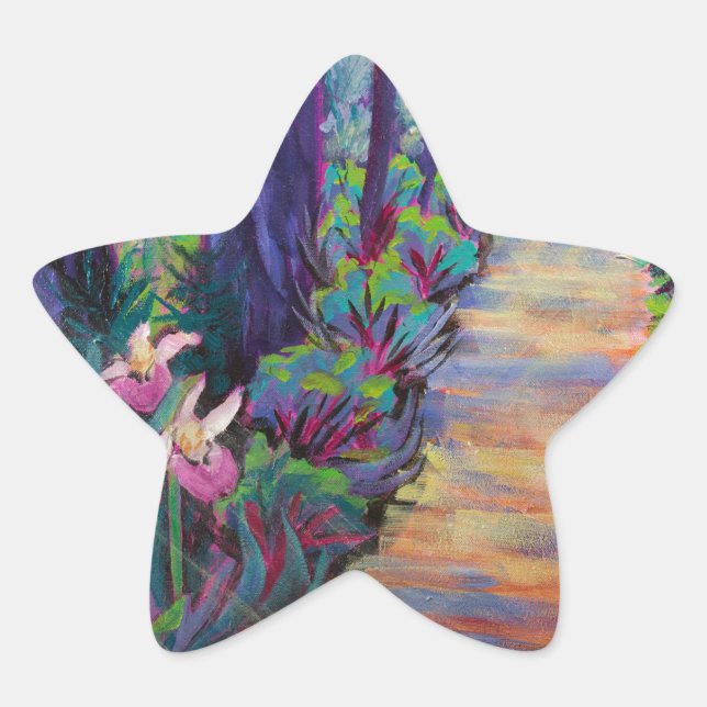 Pegatina En Forma De Estrella Lady Slippers en el camino (Anverso)