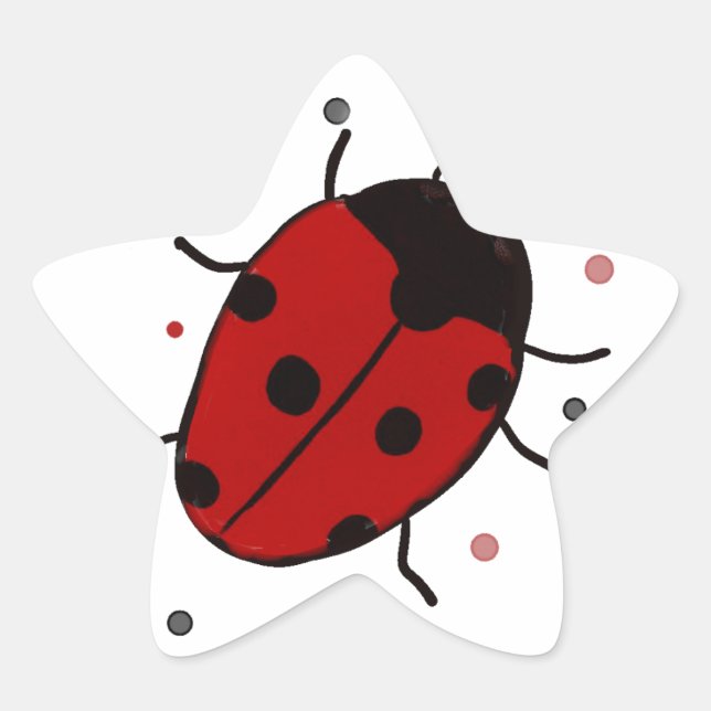 Pegatina En Forma De Estrella Ladybug (Anverso)
