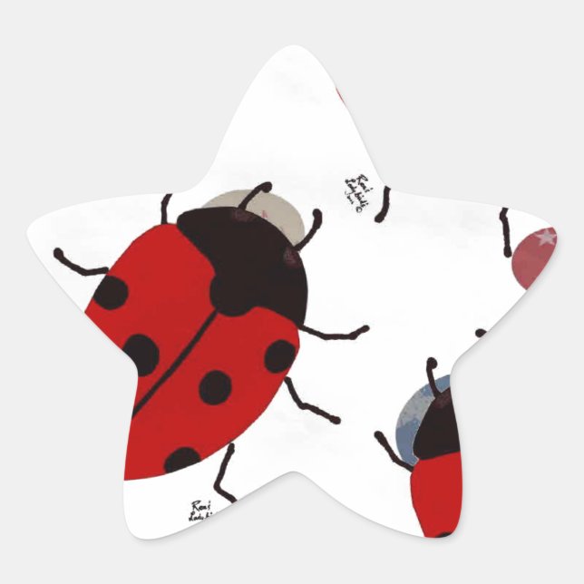PEGATINA EN FORMA DE ESTRELLA LADYBUGS (Anverso)