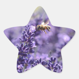 Pegatina En Forma De Estrella Lavanda y abejas