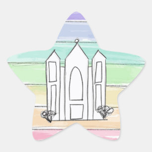 Pegatina En Forma De Estrella LDS Salt Lake City Temple rainbow sunset mormon