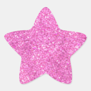 Pegatina En Forma De Estrella Lentejuelas rosadas brillantes