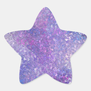 Pegatina En Forma De Estrella Lentejuelas rosadas y moradas Brillo