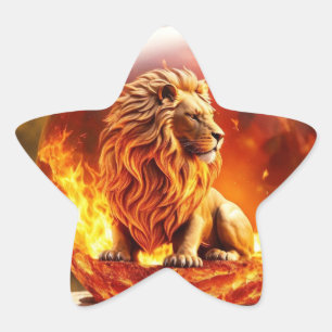 Pegatina En Forma De Estrella León majestuoso: Rey de lo Salvaje