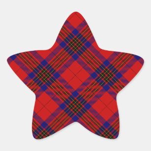 Pegatina En Forma De Estrella Leslie tartan azul púrpura