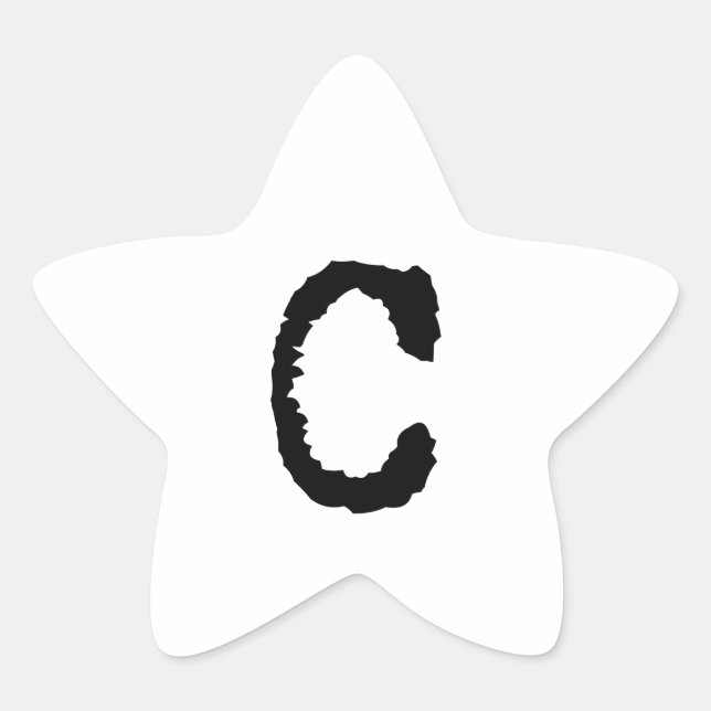 Pegatina En Forma De Estrella Letra C (Anverso)