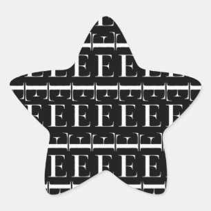 Pegatina En Forma De Estrella Letra inicial monograma E