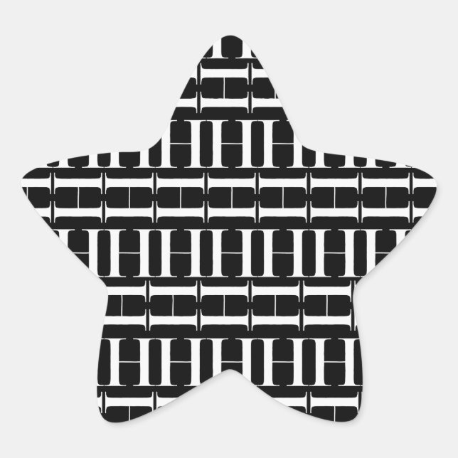 Pegatina En Forma De Estrella Letra inicial monograma H (Anverso)