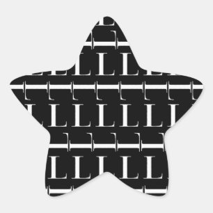 Pegatina En Forma De Estrella Letra inicial monograma L