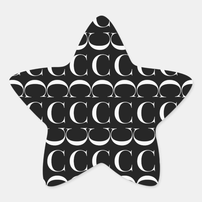 Pegatina En Forma De Estrella Letra monográfica inicial C (Anverso)
