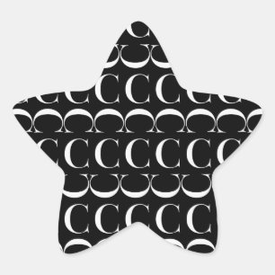 Pegatina En Forma De Estrella Letra monográfica inicial C