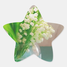 Pegatina En Forma De Estrella Lily of the valley in vase