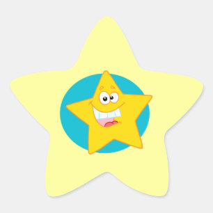 Pegatina En Forma De Estrella linda y sonriente estrella personalizado