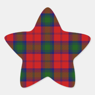 Pegatina En Forma De Estrella Lindsay tartan green platillo rojo