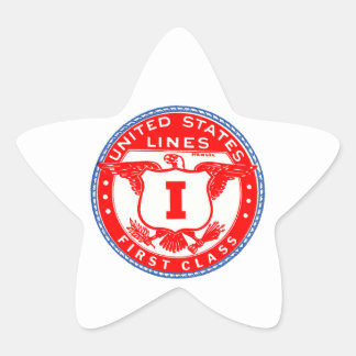 Pegatina En Forma De Estrella Línea de Estados Unidos Primera Clase