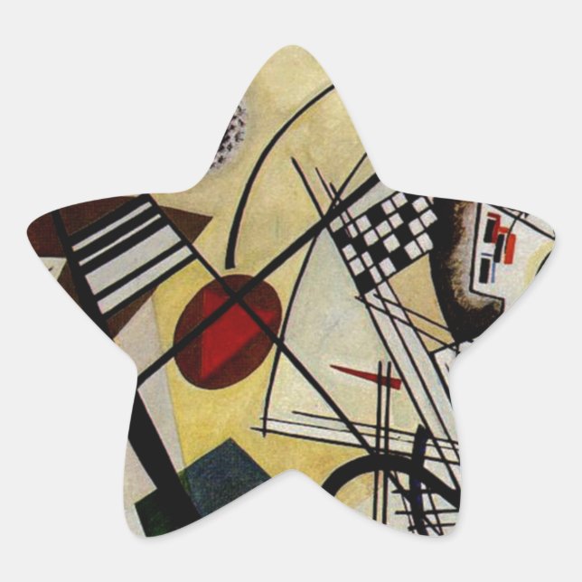 Pegatina En Forma De Estrella Línea transversal ininterrumpida de Kandinsky (Anverso)