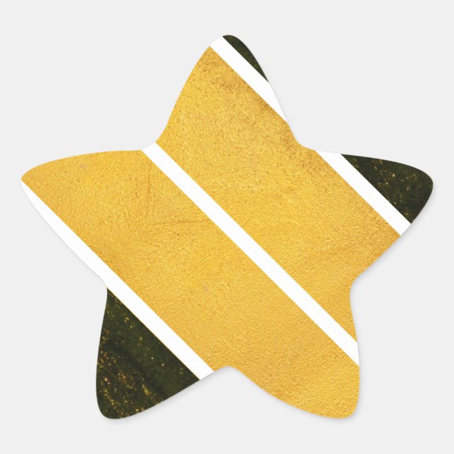 Pegatina En Forma De Estrella Líneas blancas de oro verde (Anverso)