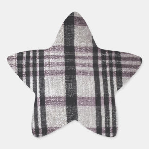 Pegatina En Forma De Estrella líneas blancos y negros en la materia textil
