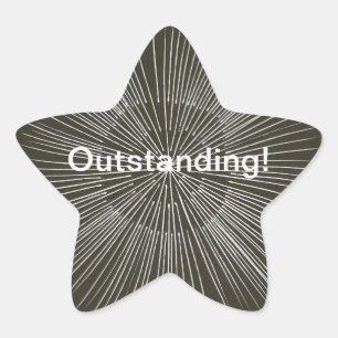 Pegatina En Forma De Estrella Líneas de pulsación blancas sobresalientes, Pegati