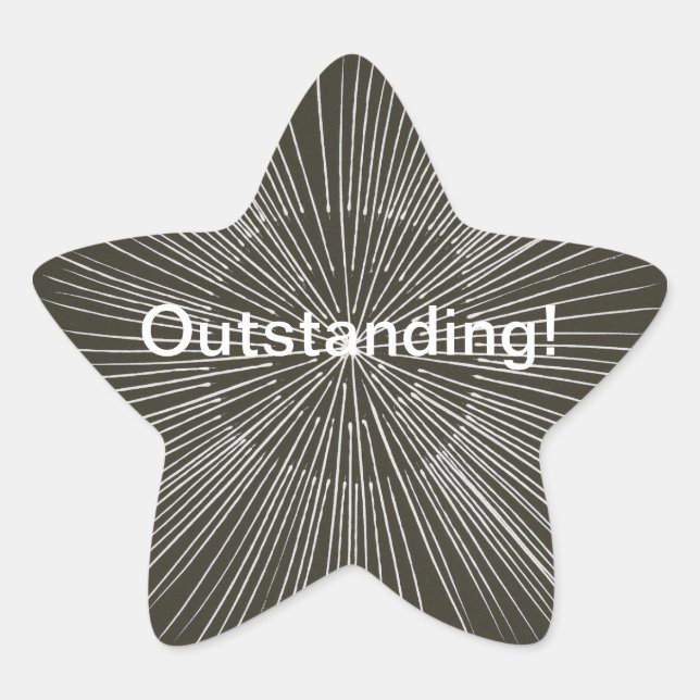 Pegatina En Forma De Estrella Líneas de pulsación blancas sobresalientes, Pegati (Anverso)