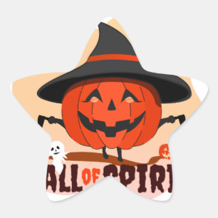 Pegatina En Forma De Estrella Llamado de Espíritu de Halloween