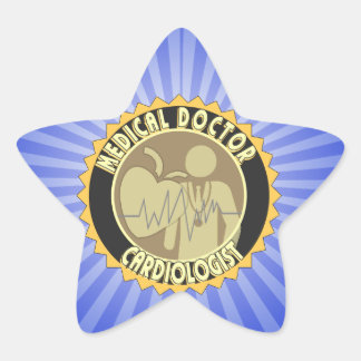 PEGATINA EN FORMA DE ESTRELLA LOGO CARDIOLOGISTA - MÉDICA CARDIOLÓGICO