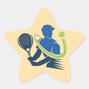 Pegatina En Forma De Estrella Logo del Club de Tenis - Acción dinámica, estilo d