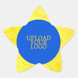 Pegatina En Forma De Estrella Logo personalizado amarillo crema brillante