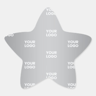 Pegatina En Forma De Estrella Logotipos repetidos en gradiente gris (color edita