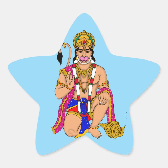 Pegatina En Forma De Estrella Lord Hanuman Stickers (Anverso)
