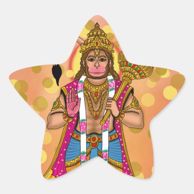 Pegatina En Forma De Estrella Lord Hanuman Stickers (Anverso)