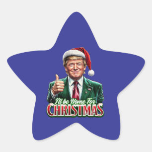 Pegatina En Forma De Estrella Los Navidades de Donald Trump en Santa Hat