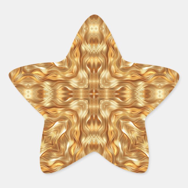 Pegatina En Forma De Estrella Lovely golden abstract pattern (Anverso)