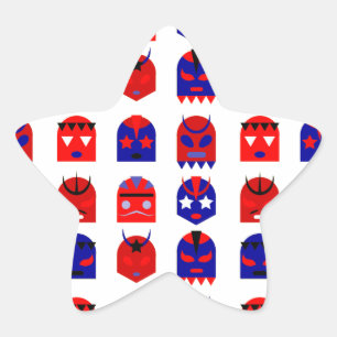 Pegatina En Forma De Estrella lucha libre mascarillas