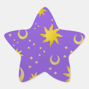 Pegatina En Forma De Estrella Lunas y estrellas celestes