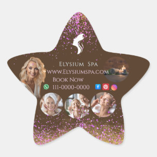 Pegatina En Forma De Estrella Luxury Terracotta Gold Spa Beauty Wellness QR